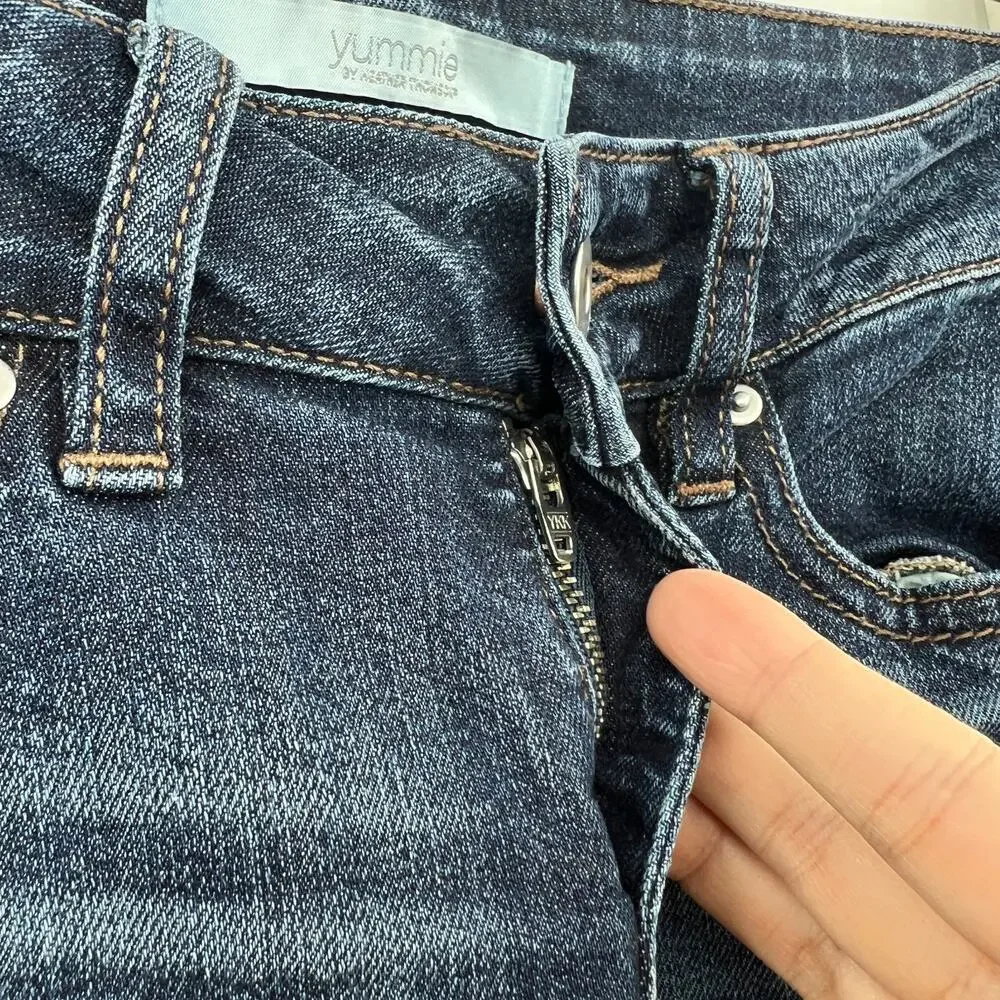 Yummie by Heather Thomson 27 REGULAR Rock What You Got Skinny Jeans Dark Wash - Picture 4 of 13